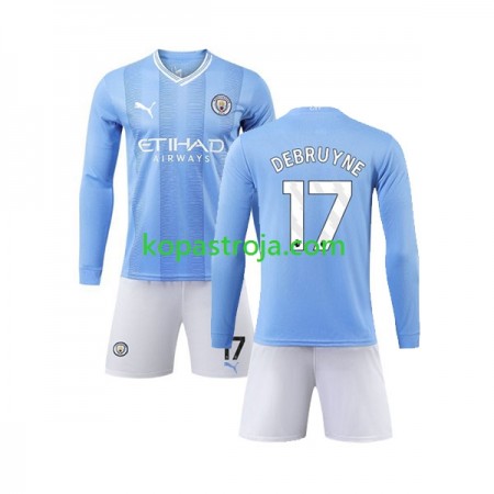 Billiga Fotbollströjor Manchester City Kevin De Bruyne 17 Barn Hemma tröja 2023/24 Långärmad